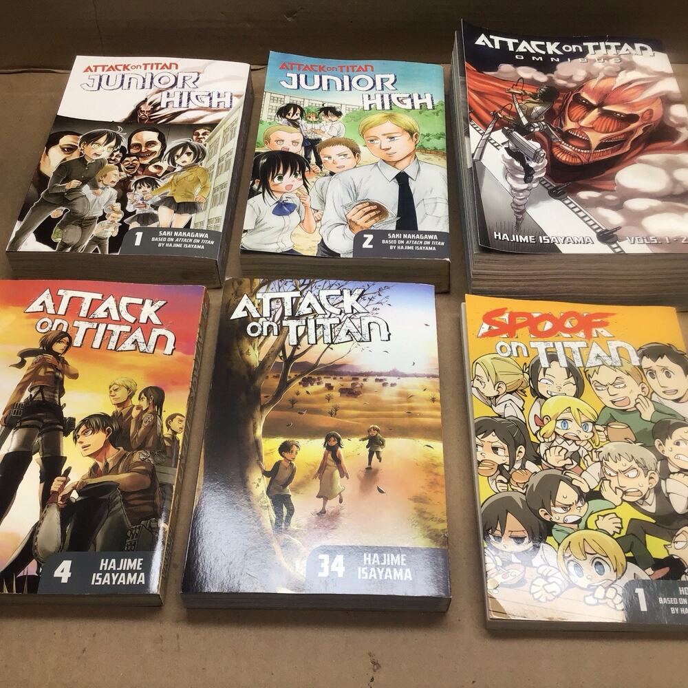 Attack on Titan Manga Lot Omnibus Vol 1-3 Series 4 & 34 Junior High 1-2 Spoof 1
